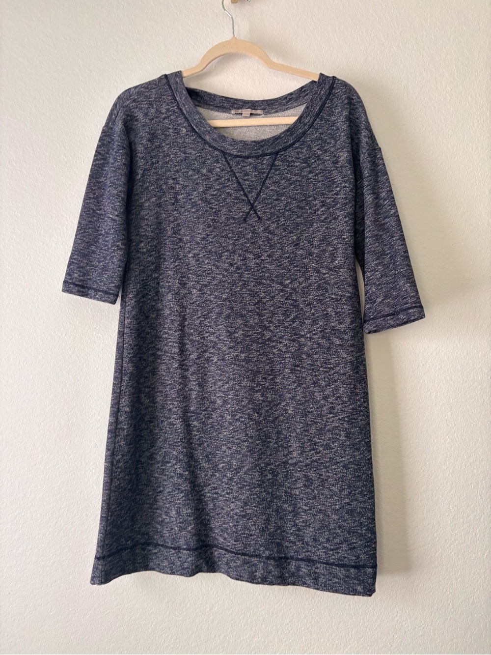 Heather Navy Knit Shift Dress